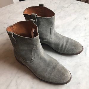 Gray suede Madewell boots
